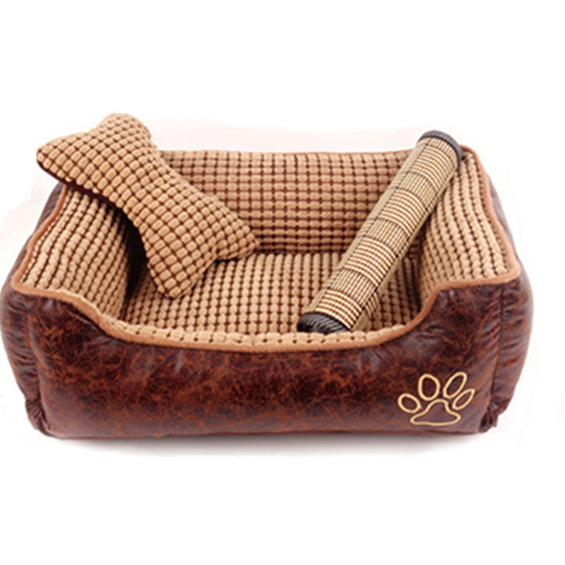 Deluxe Comfort Kennel Dog Bed with All-Season Accessories