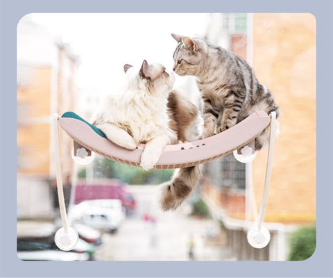 Sunny Retreat Elevated Cat Hammock - Comfortable Lounger for Feline Relaxation