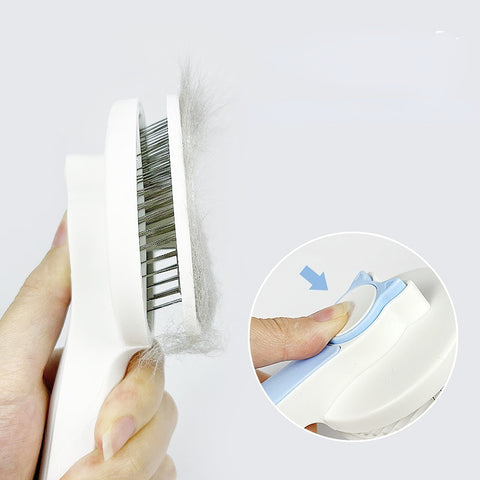 Self-Cleaning Stainless Steel Slicker Brush for Effortless Pet Grooming