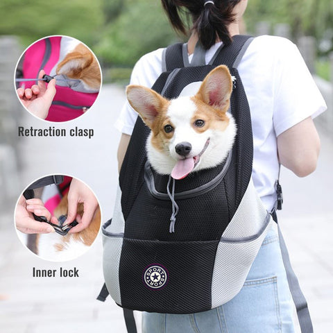 Ultimate Portable Dog Backpack Carrier for Outdoor Travel with Mesh Design